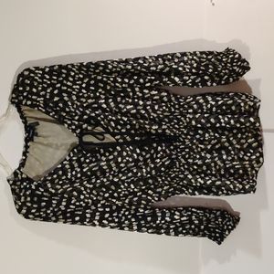 Theory Black and Cream Blouse